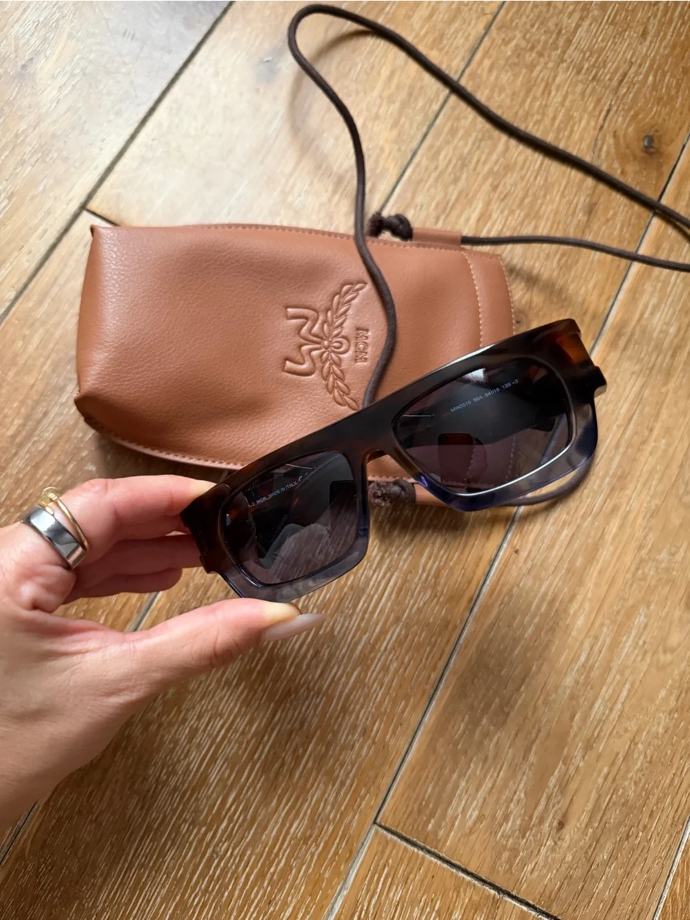MCM Rectangular Sunglasses – Blue Havana